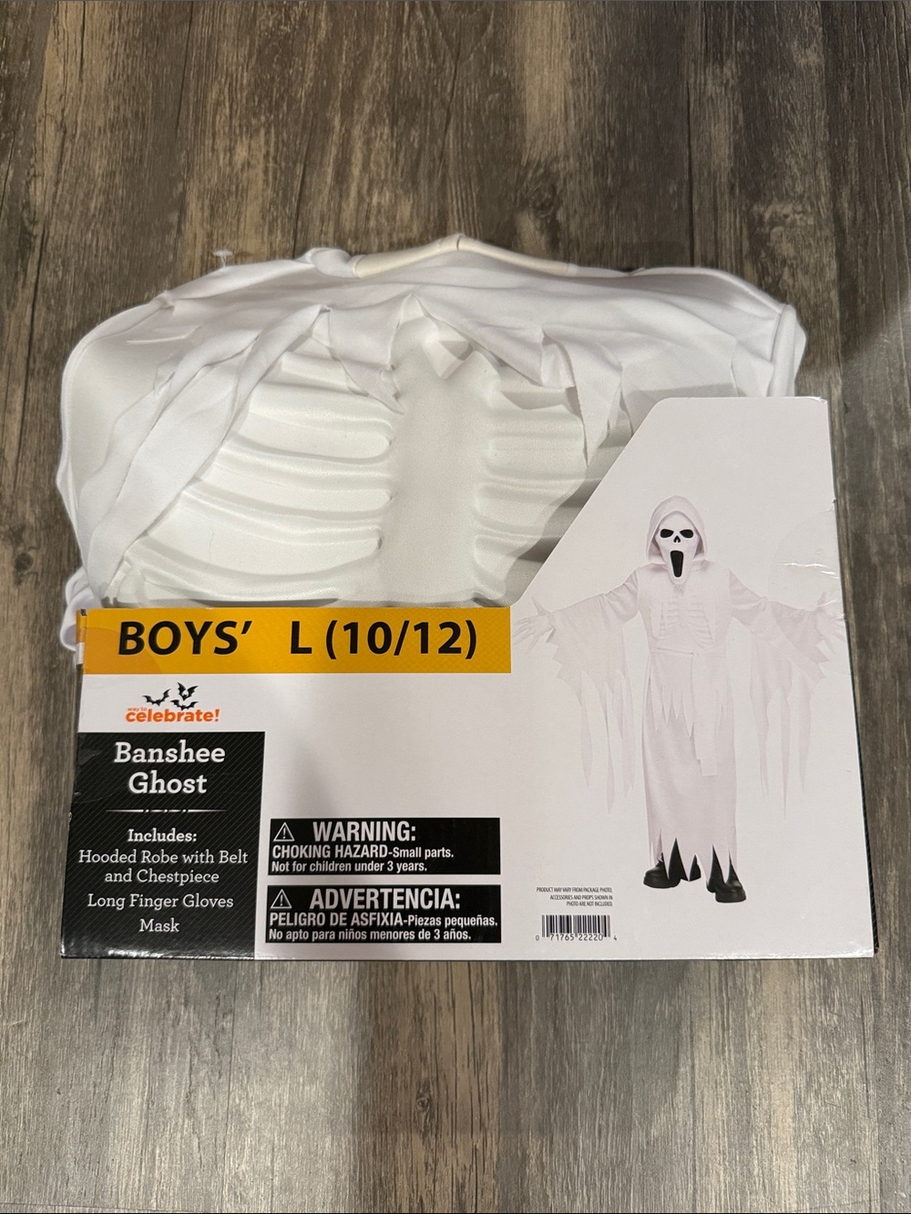 Banshee Ghost Boys' Halloween Costume - White (Size L 10/12)